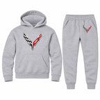 Chevrolet Corvette youth hoodie jogger set, Sports Grey, Youth Large ages 10–12