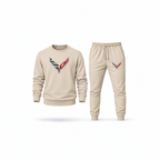 Men's Chevrolet Corvette Sweatshirt Joggers Set | Color: Tan | Main