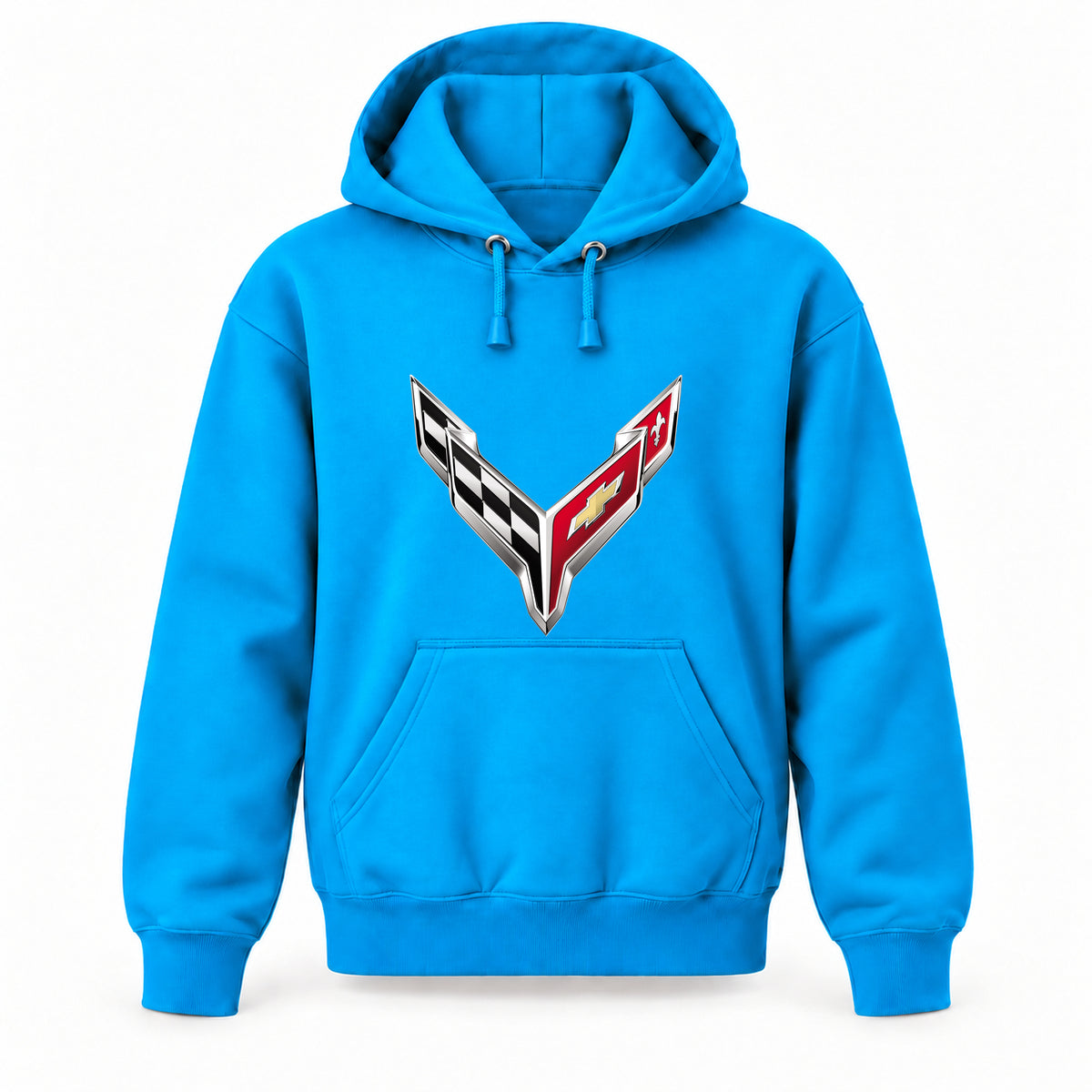 Chevrolet Corvette - Youth Large Hoodie (Ages 10–12) | Color: Turquoise