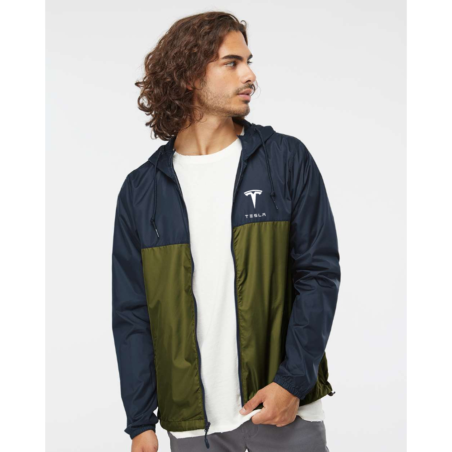 Men’s Tesla Car - Independent Trading Co. - Lightweight Windbreaker Full-Zip Jacket - EXP54LWZ