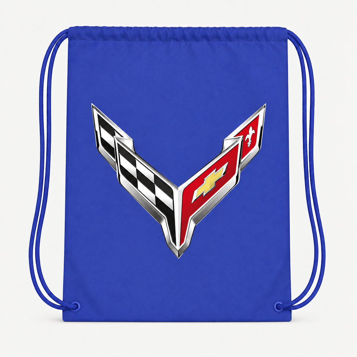 Chevrolet Corvette Car Drawstring Bag - Blue