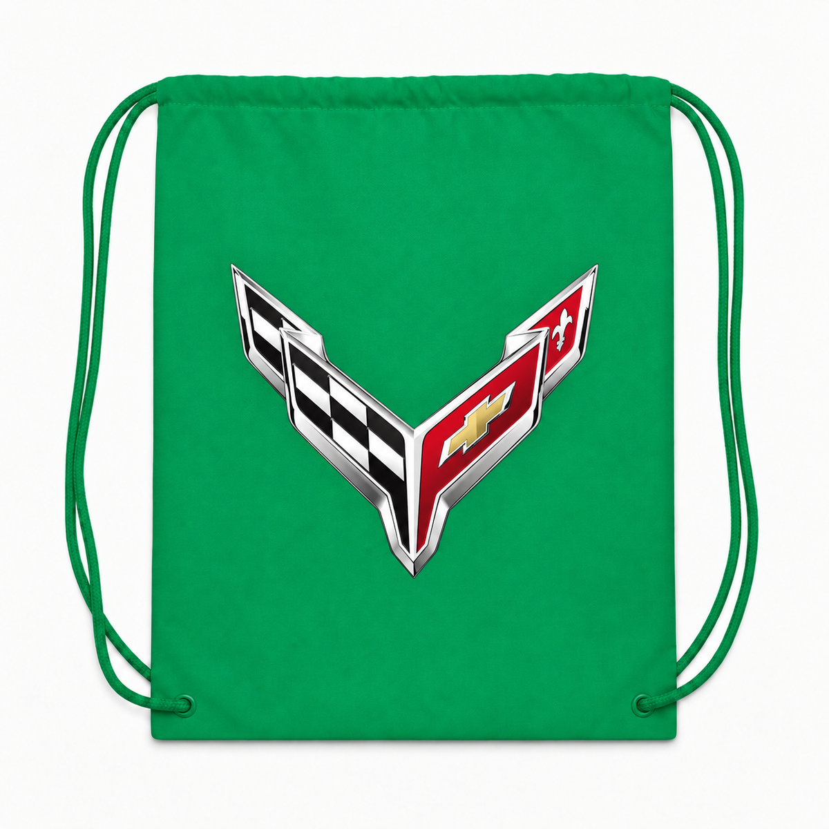 Chevrolet Corvette Car Drawstring Bag - Green
