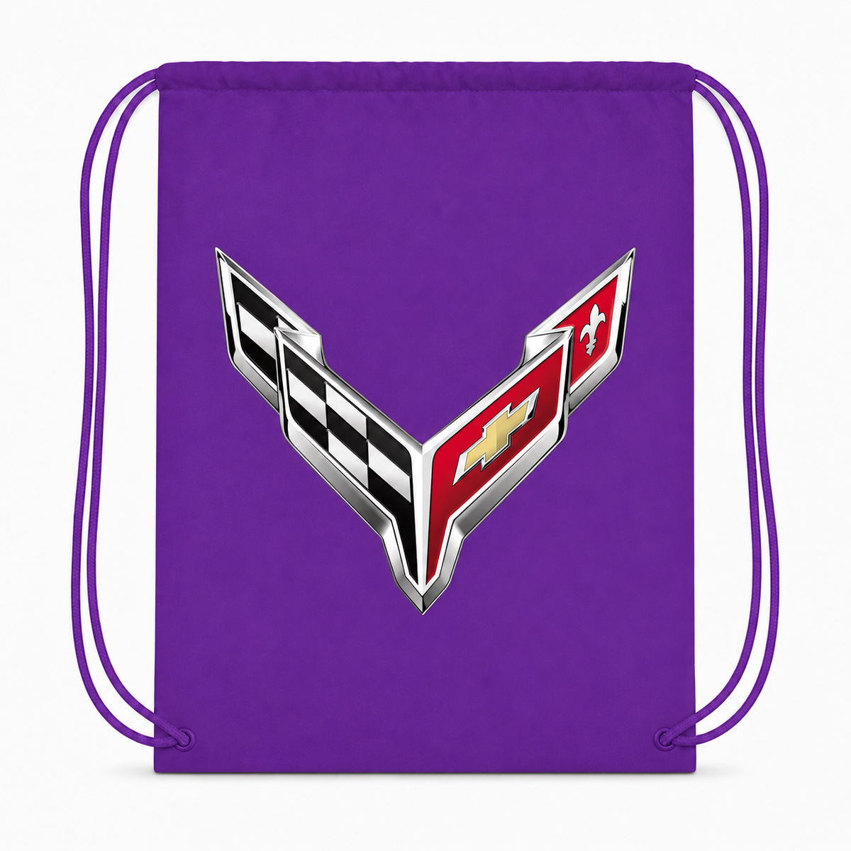 Chevrolet Corvette Car Drawstring Bag - Purple