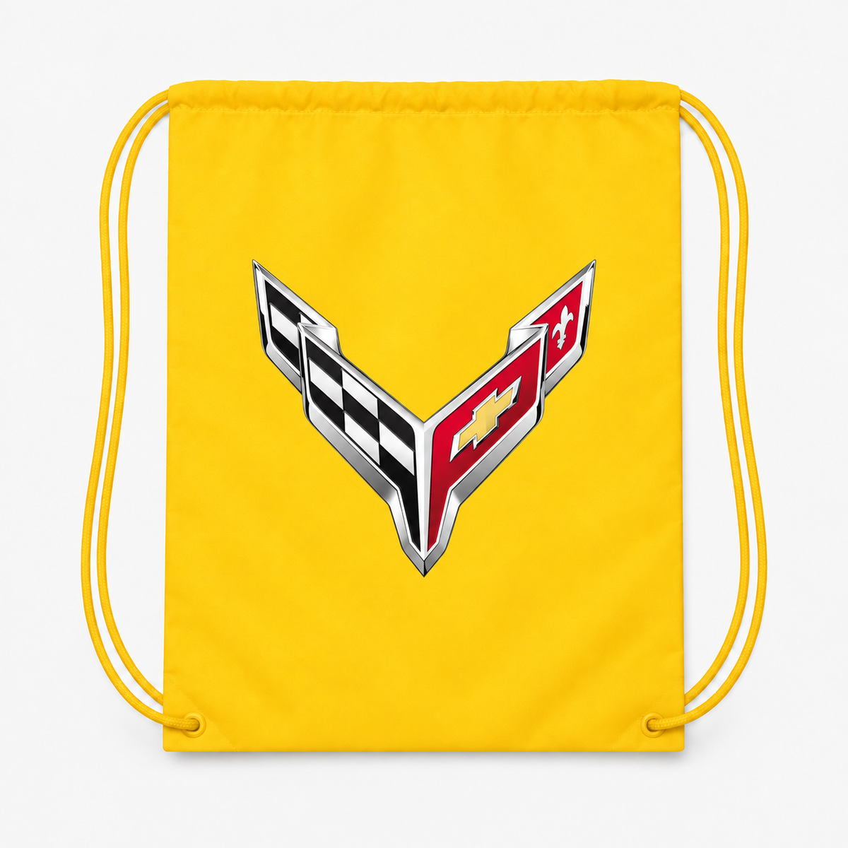 Chevrolet Corvette Car Drawstring Bag - Yellow