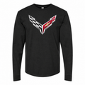 Men’s Chevrolet Corvette Car Cotton Long Sleeve T-Shirt - Black