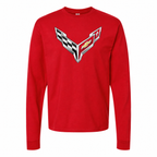 Men’s Chevrolet Corvette Car Cotton Long Sleeve T-Shirt - Red