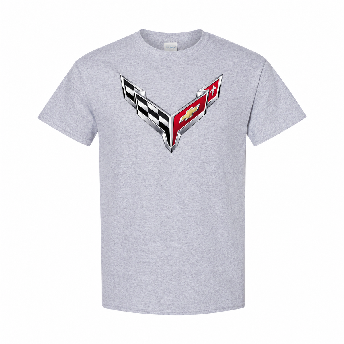 Men’s Chevrolet Corvette Car Cotton T-Shirt - Grey