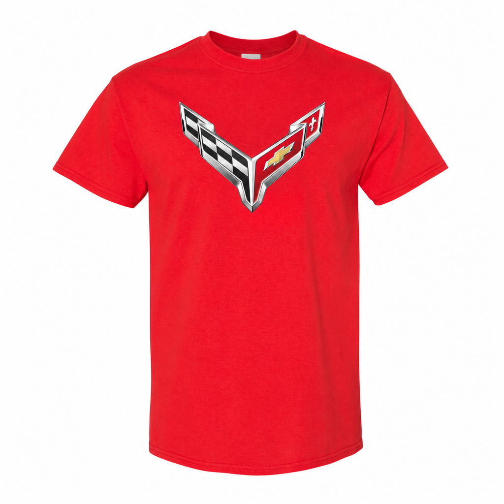 Men’s Chevrolet Corvette Car Cotton T-Shirt - Red