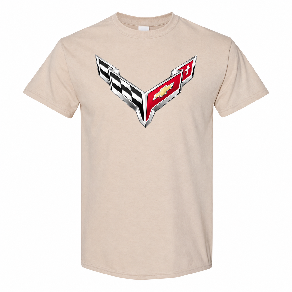 Men’s Chevrolet Corvette Car Cotton T-Shirt - Tan