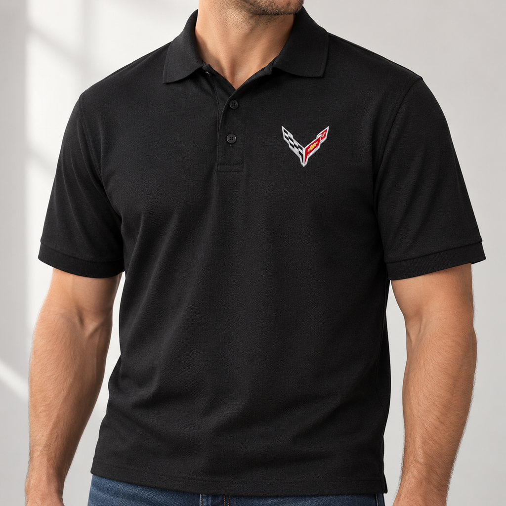 Corvette Dry Blend Polo | Color: Black | Image 2 | Garment Detail