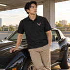 Corvette Dry Blend Polo | Color: Black | Image 5 | Lifestyle Editorial