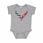 Chevrolet Corvette Car Baby Romper Onesie - Grey