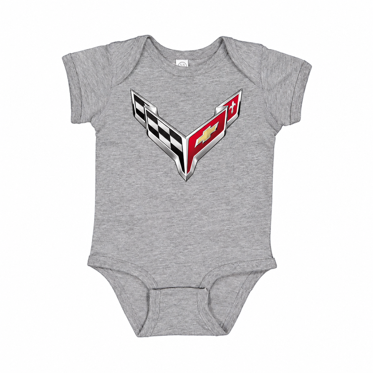 Chevrolet Corvette Car Baby Romper Onesie - Grey