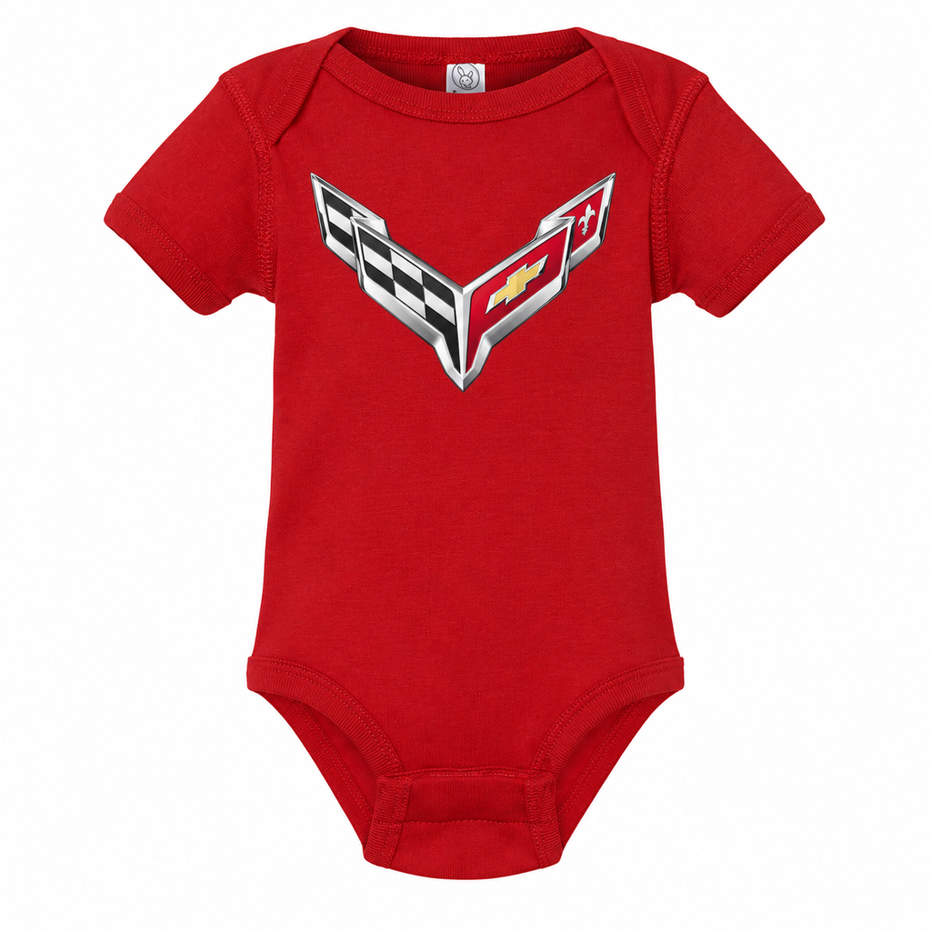 Chevrolet Corvette Car Baby Romper Onesie - Red