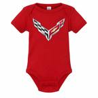 Chevrolet Corvette Car Baby Romper Onesie - Red