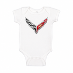 Chevrolet Corvette Car Baby Romper Onesie - White