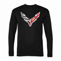 Men’s Chevrolet Corvette Car Polyester Long Sleeve T-Shirt - Black