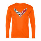 Men’s Chevrolet Corvette Car Polyester Long Sleeve T-Shirt - Orange