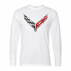Men’s Chevrolet Corvette Car Polyester Long Sleeve T-Shirt - White