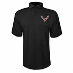 Men’s Chevrolet Corvette Car Polyester Polo - Black