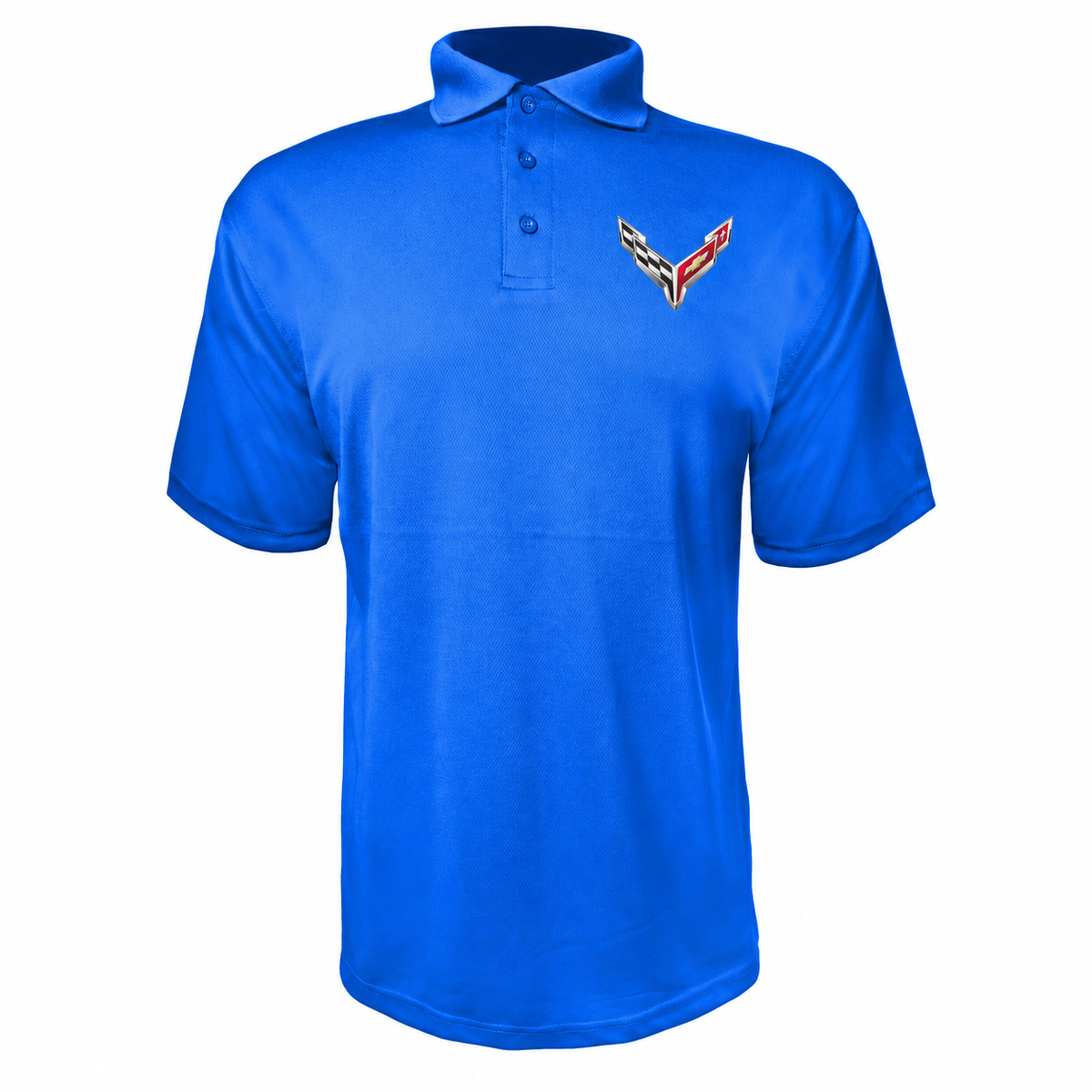 Men’s Chevrolet Corvette Car Polyester Polo - Blue