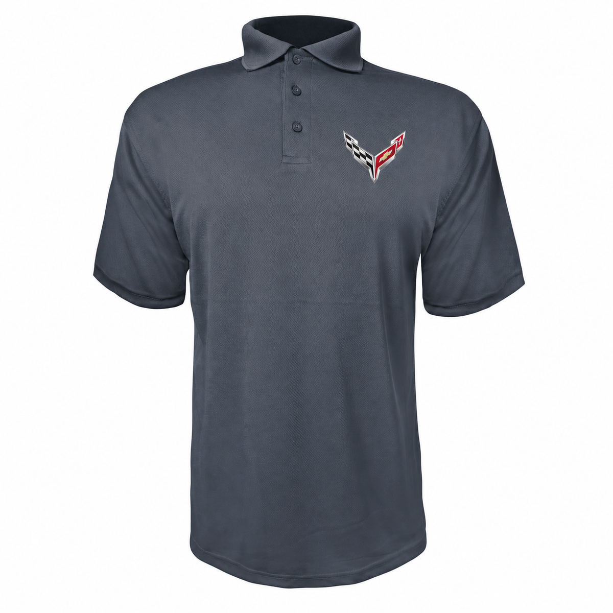 Men’s Chevrolet Corvette Car Polyester Polo - Charcoal