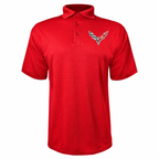 Men’s Chevrolet Corvette Car Polyester Polo - Red