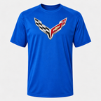 Men’s Chevrolet Corvette Car Polyester T-Shirt - Blue