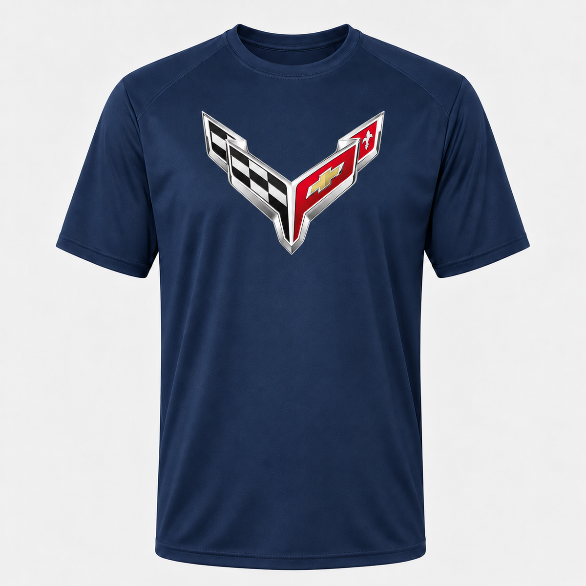 Men’s Chevrolet Corvette Car Polyester T-Shirt - Navy
