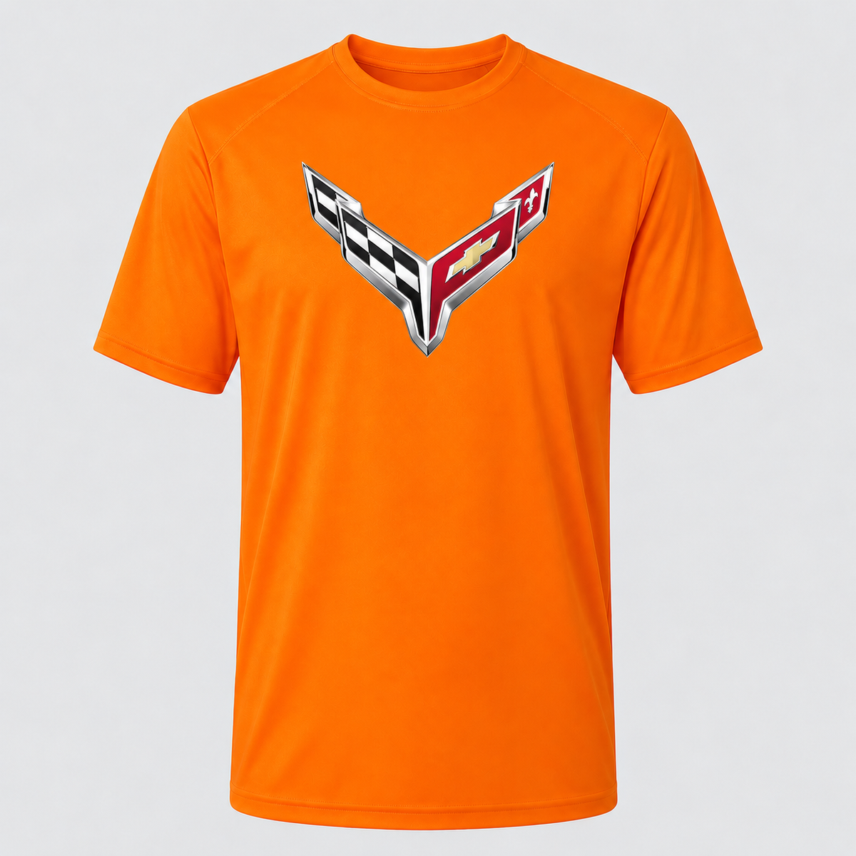 Men’s Chevrolet Corvette Car Polyester T-Shirt - Orange