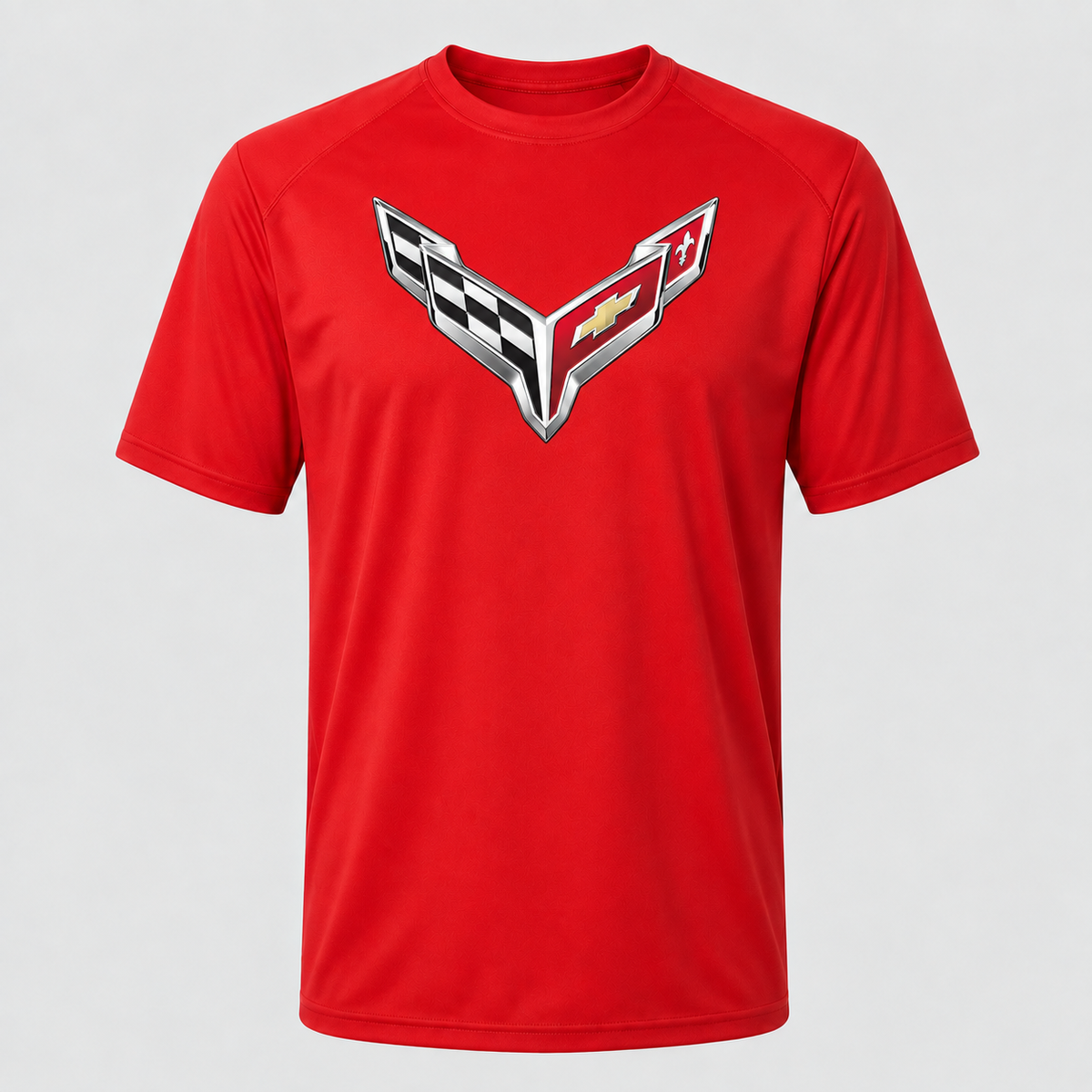 Men’s Chevrolet Corvette Car Polyester T-Shirt - Red