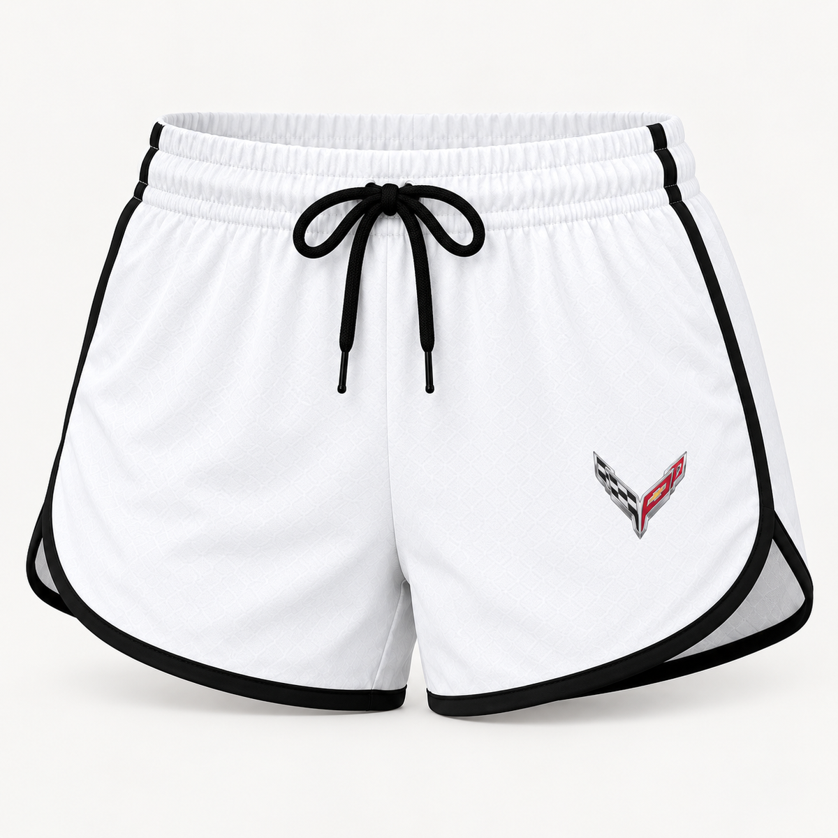Corvette women's tanktop and shorts set Shorts detail | Color: White |