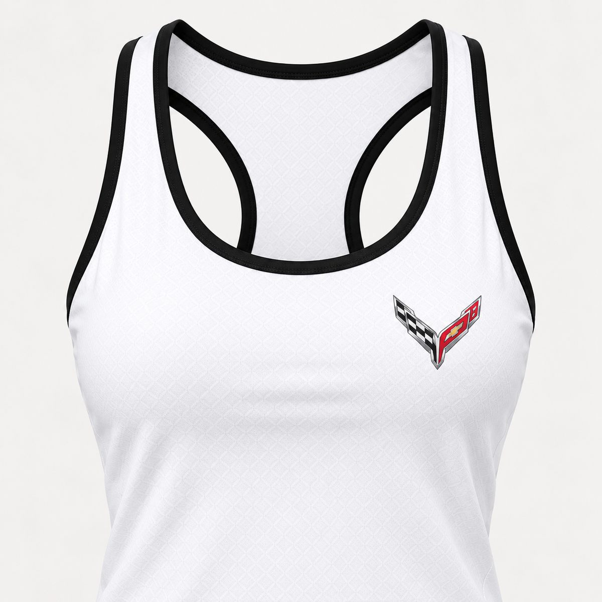 Corvette women's tanktop and shorts set Tank detail | Color: White |