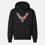 Youth Kids Chevrolet Corvette Car Pullover Hoodie - Black