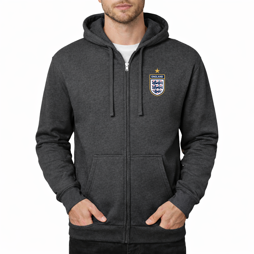 Men's England National Soccer Team Zipper Hoodie