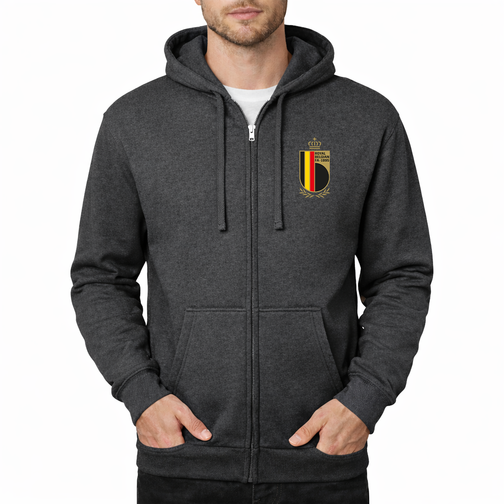 Men's Belgium National Soccer Team Zipper Hoodie