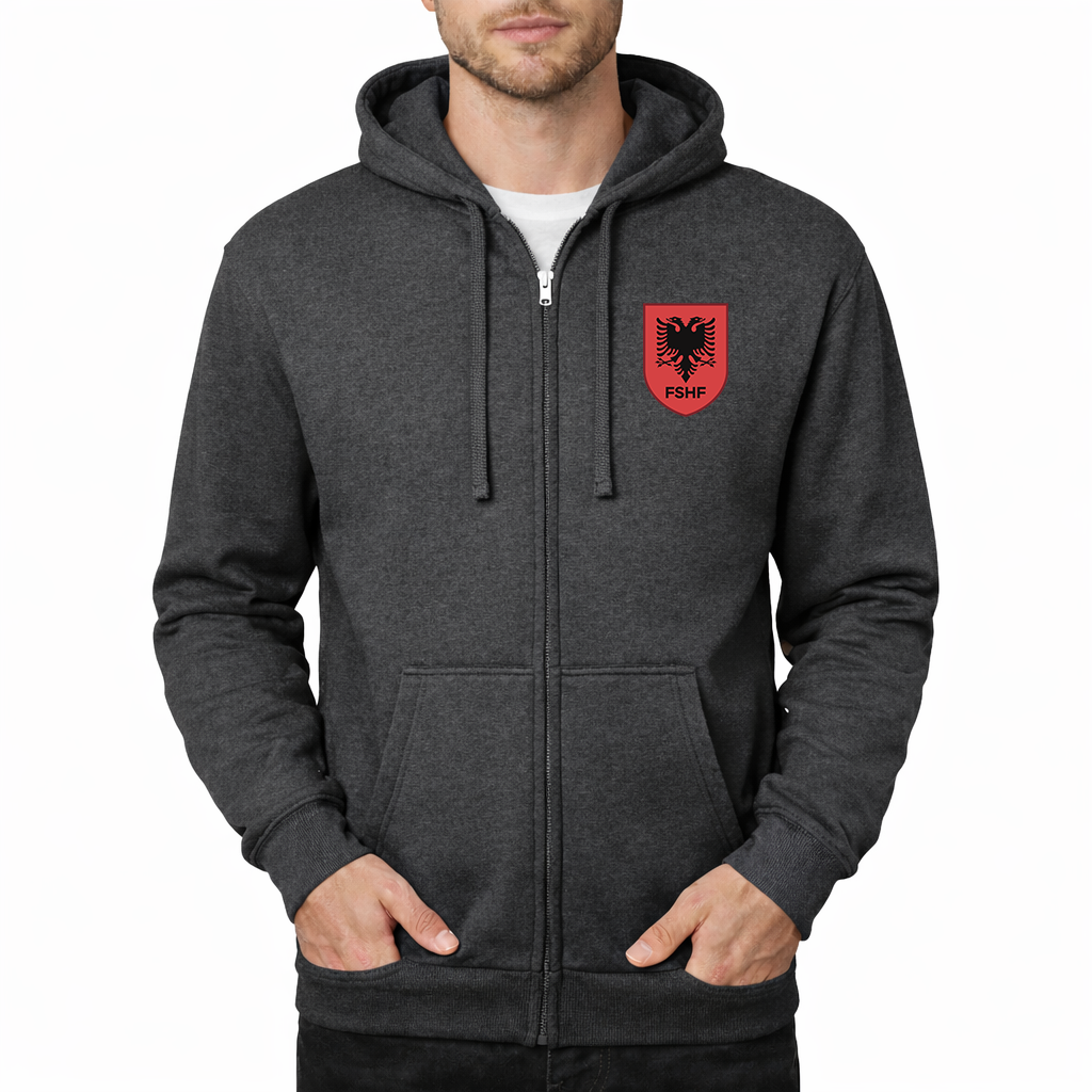 Men's Albania National Soccer Team Zipper Hoodie