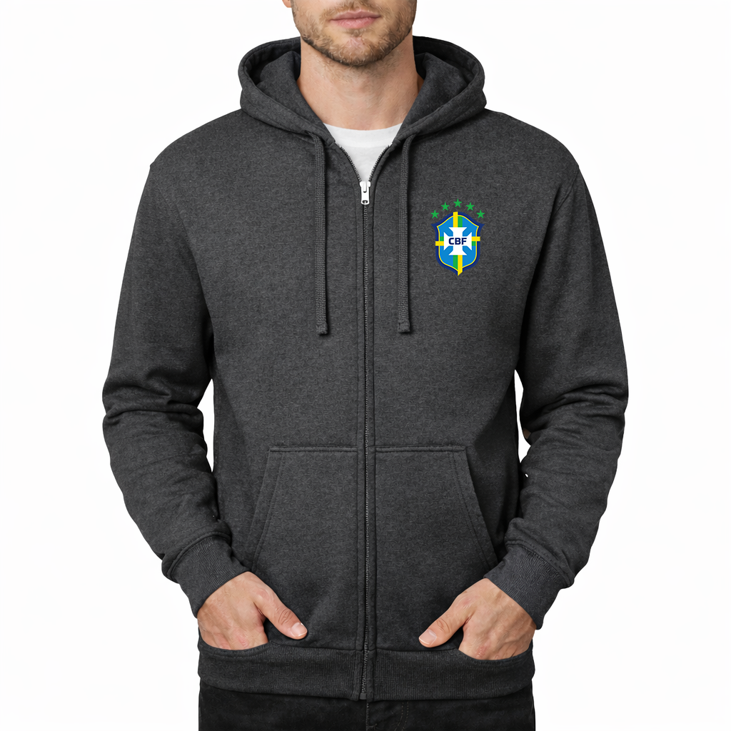 Men's Brazil National Soccer Team Zipper Hoodie