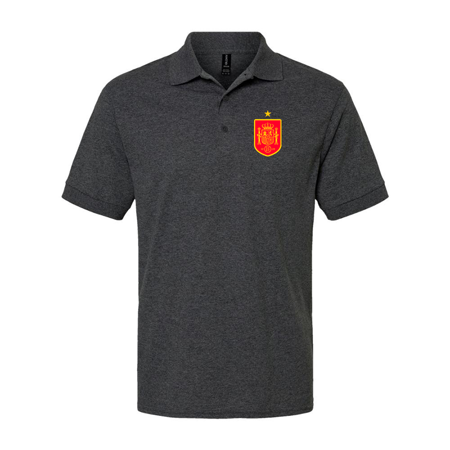 Men's Spain Red Logo National Soccer Team Dry Blend Polo