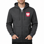 Men's Poland National Soccer Team Zipper Hoodie