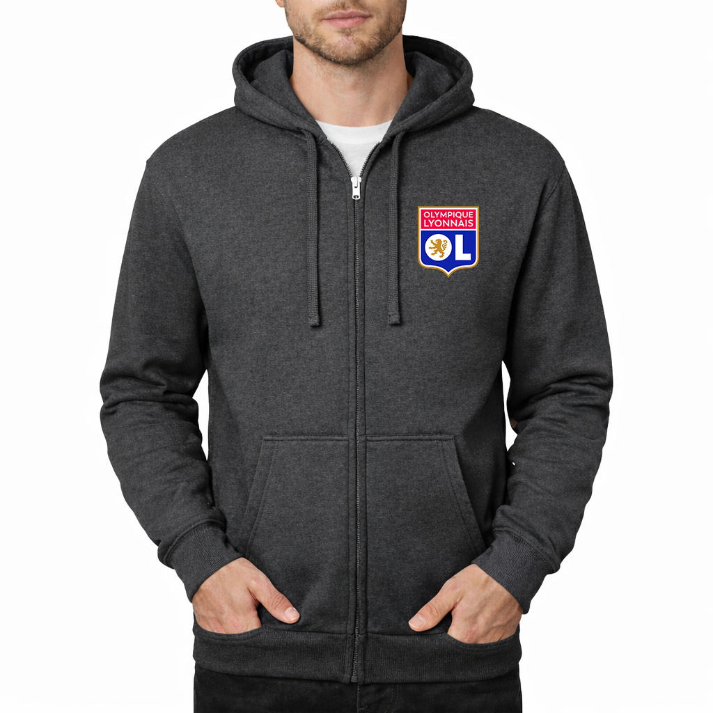 Men's Olympique Lyonnais FC Zipper Hoodie
