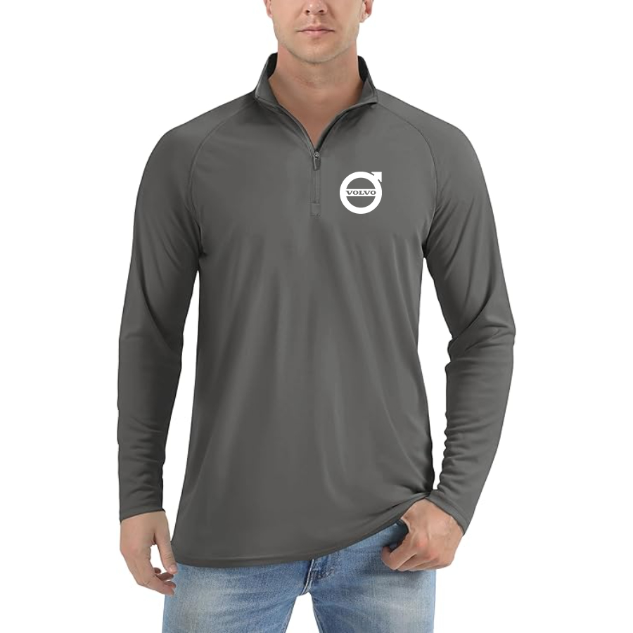 Men’s Volvo Car - Lightweight Quarter-Zip Athletic Shirt – Long Sleeve Performance Wear