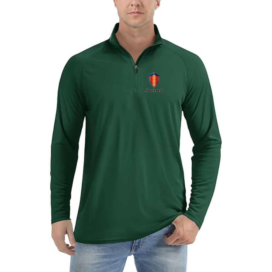 Men’s Koenigsegg Car - Lightweight Quarter-Zip Athletic Shirt – Long Sleeve Performance Wear