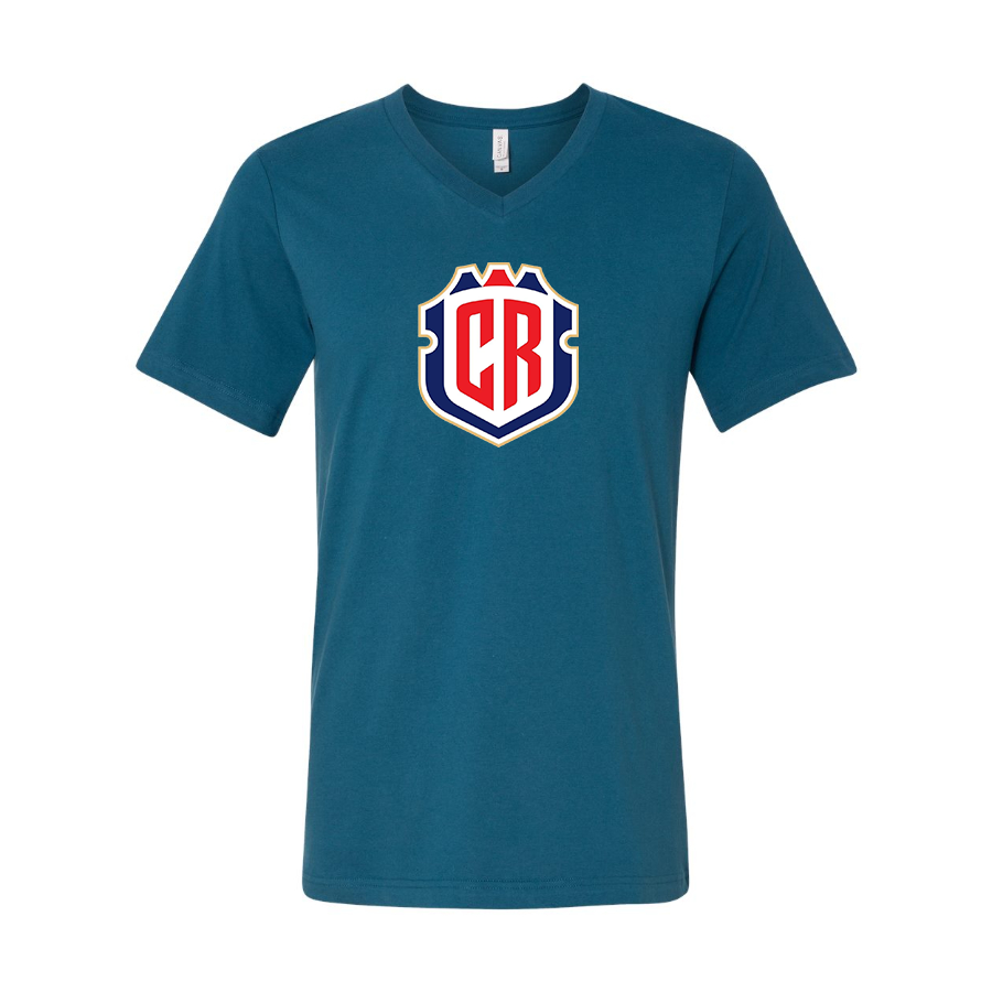 Men’s Costa Rica National Soccer Team - BELLA + CANVAS - Jersey V-Neck Tee - 3005