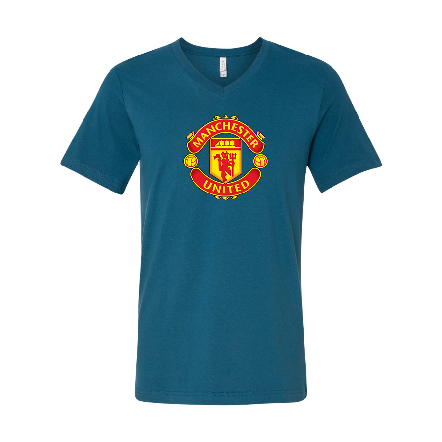 Men’s  Manchester United Soccer - BELLA + CANVAS - Jersey V-Neck Tee - 3005
