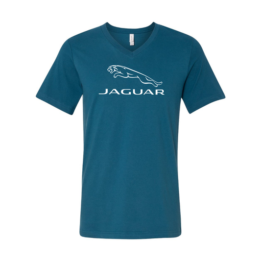 Men’s Jaguar Car Symbol - BELLA + CANVAS - Jersey V-Neck Tee - 3005