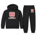 Dodge youth hoodie jogger set, Black, Youth Large ages 10–12