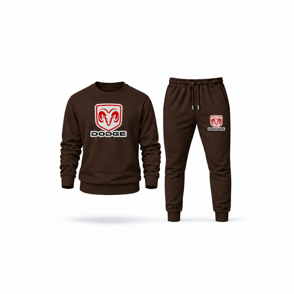 Men's Dodge Sweatshirt Joggers Set | Color: Brown | Main