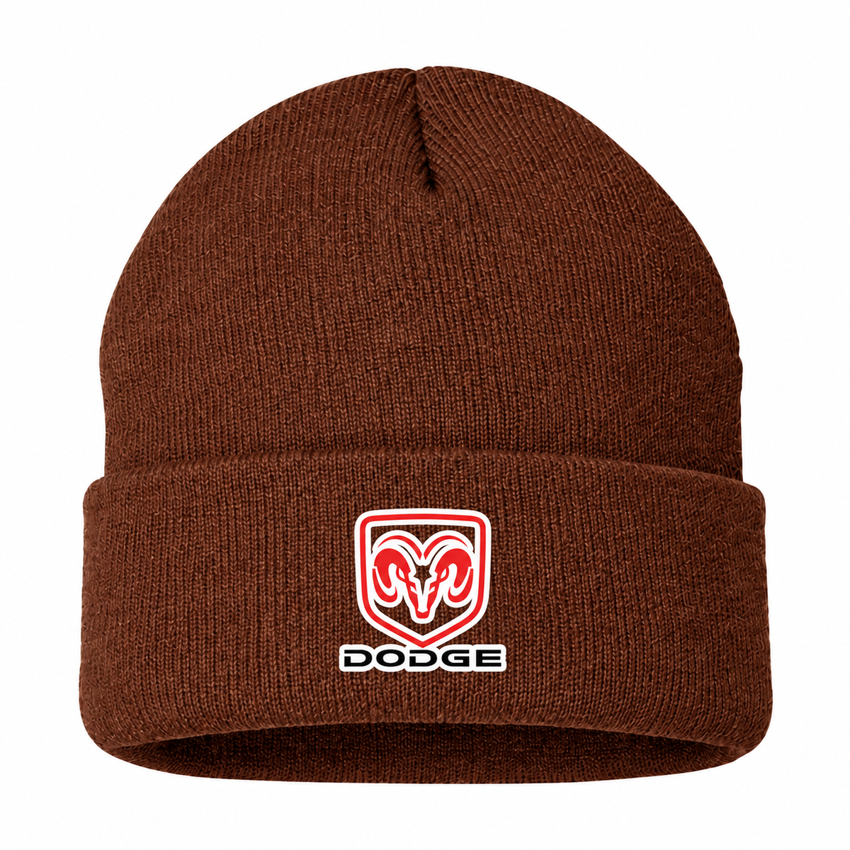 Men's Dodge Beanie Hat — Brown — clean front main
