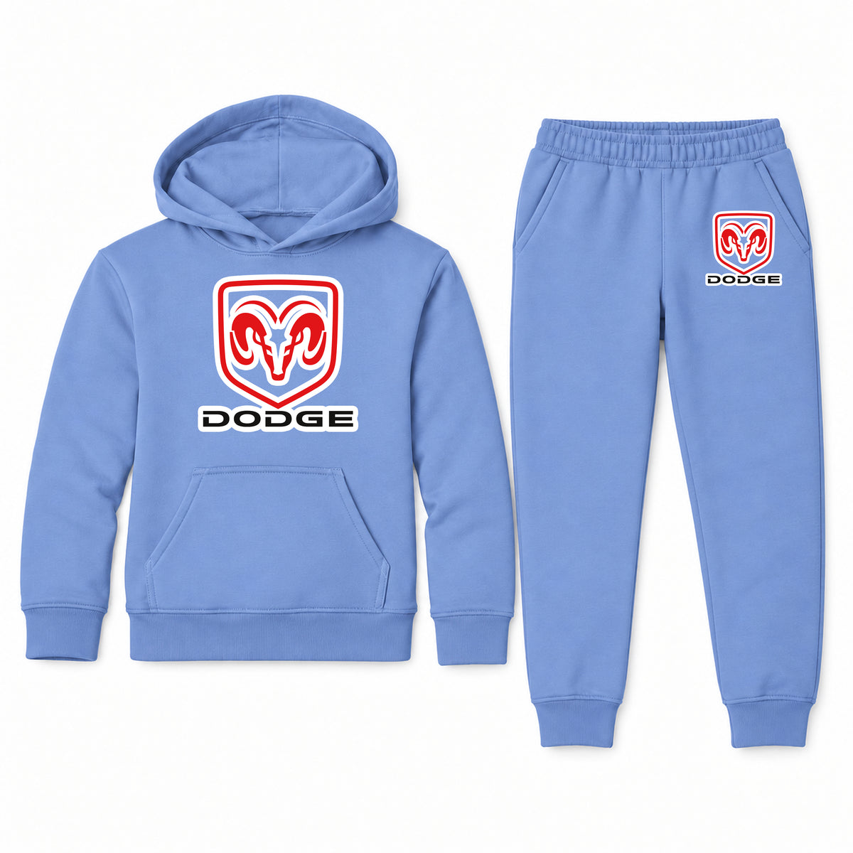 Dodge youth hoodie jogger set, Carolina Blue, Youth Large ages 10–12